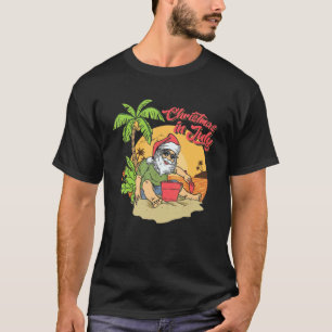 Kerstmis in juli Santa Hawaiian Summer Beach Vaca T-shirt