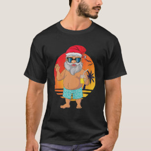 Kerstmis in juli Santa Hawaiian Summer Beach Vaca T-shirt