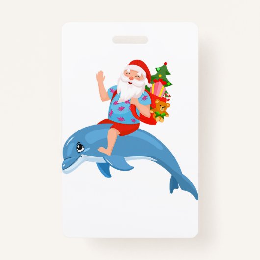 Kerstmis in juli Santa Hawaiian Summer Surf Surfi Badge (Voorkant)