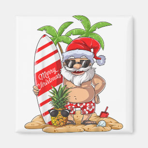 Kerstmis in juli Santa Hawaiian Summer Surf Surfi Magneet