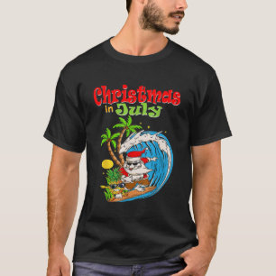 Kerstmis in juli Santa Hawaiian Summer Surf Surfi T-shirt