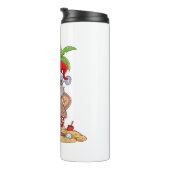 Kerstmis in juli Santa Hawaiian Summer Surf Surfi Thermosbeker (Geroteerd rechts)