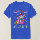Kerstmis in juli Santa Hawaiian Sunbril Pink F T-shirt (Design voorkant)