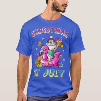 Kerstmis in juli Santa Hawaiian Sunbril Pink F T-shirt