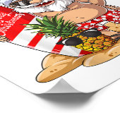Kerstmis in juli Santa Hawaiian Surfing Gifts Sum Poster (Hoek)