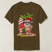 Kerstmis in juli Santa Hawaiian Surfing Gifts Sum T-shirt (Design voorkant)