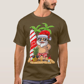 Kerstmis in juli Santa Hawaiian Surfing Gifts Sum T-shirt