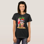 Kerstmis in juli Santa Hawaiian Surfing S Summer T-shirt (Voorkant volledig)