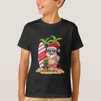 Kerstmis in juli Santa Hawaiian Surfing T-shirt