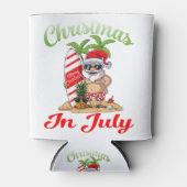 Kerstmis in juli Santa Hawaiian Surfing T Shirt Blikjeskoeler (Voorkant)