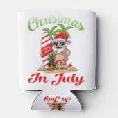 Kerstmis in juli Santa Hawaiian Surfing T Shirt Blikjeskoeler (Achterkant)