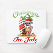 Kerstmis in juli Santa Hawaiian Surfing T Shirt Muismat (Met muis)