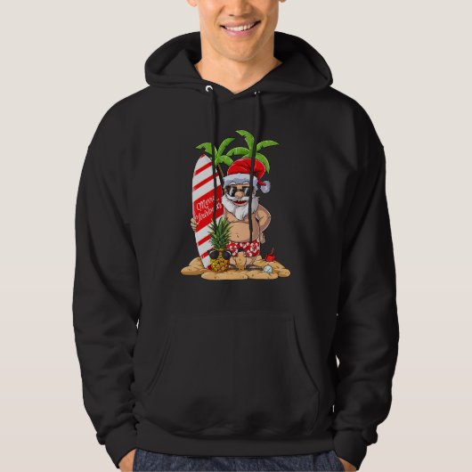 Kerstmis in juli Santa Hawaiian SurfSummer Su Hoodie (Voorkant)