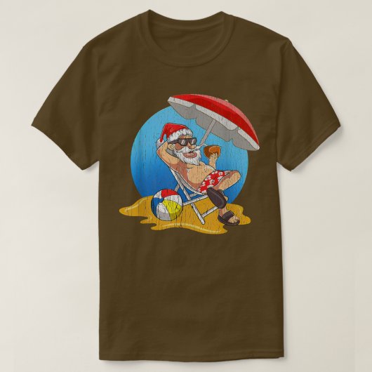 Kerstmis in juli Santa Hawaiian T T-shirt (Design voorkant)