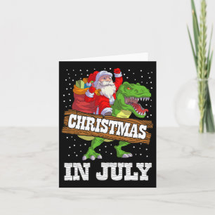 Kerstmis in juli Santa Kinder Boys Dinosaur T Rex Kaart