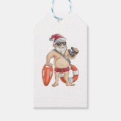 Kerstmis in juli Santa Lifeguard Cadeaulabel (Voorkant)