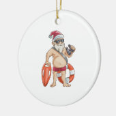 Kerstmis in juli Santa Lifeguard Keramisch Ornament (Links)