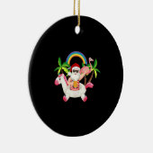 Kerstmis in juli Santa Lifeguard Keramisch Ornament (Rechts)