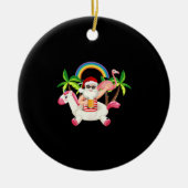 Kerstmis in juli Santa Lifeguard Keramisch Ornament (Voorkant)