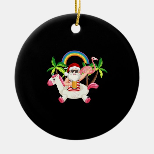 Kerstmis in juli Santa Lifeguard Keramisch Ornament (Voorkant)