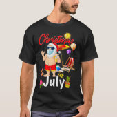 Kerstmis in juli Santa Mask Hawaiian Summer Beach T-shirt (Voorkant)