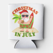 Kerstmis in juli Santa met Surfboard Blikjeskoeler (Voorkant)