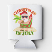 Kerstmis in juli Santa met Surfboard Blikjeskoeler (Achterkant)