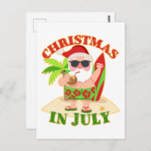 Kerstmis in juli Santa met Surfboard Briefkaart (Voorkant / Achterkant)