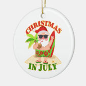Kerstmis in juli Santa met Surfboard Keramisch Ornament (Links)