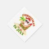 Kerstmis in juli Santa met Surfboard Servet (Hoek)