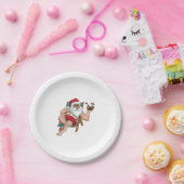 Kerstmis in juli Santa op de dag van de wederzijds Papieren Bordje (Feest)