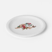 Kerstmis in juli Santa op de dag van de wederzijds Papieren Bordje (Gekanteld)