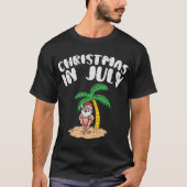 Kerstmis in juli Santa Palm Beach Summer Tro T-shirt (Voorkant)
