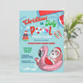Kerstmis in juli Santa Pool Party Kind Adult Kaart (Staand voorkant)
