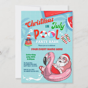 Kerstmis in juli Santa Pool Party Kind Adult Kaart