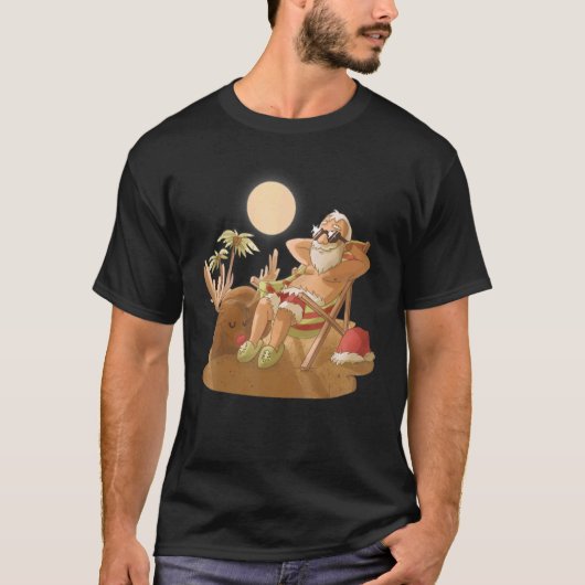 Kerstmis in juli Santa Reindeer Sunbathing Ha T-shirt (Voorkant)