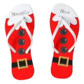 Kerstmis in juli Santa Suit Naughty of Nice Red Teenslippers (Voetbed)