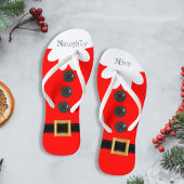 Kerstmis in juli Santa Suit Naughty of Nice Red Teenslippers