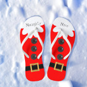 Kerstmis in juli Santa Suit Naughty of Nice Red Teenslippers