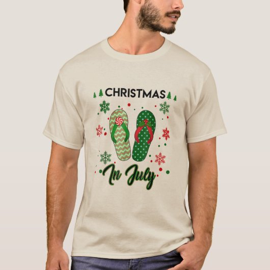 Kerstmis in juli Santa Surf Hawaïaanse Mannen Zome T-shirt (Voorkant)