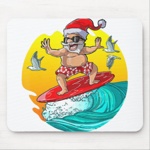 Kerstmis in juli Santa Surf Hawaiian Man Muismat