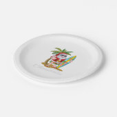 Kerstmis in juli Santa Surf Hawaiian Man Papieren Bordje (Gekanteld)