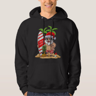 Kerstmis in juli Santa Surf Hawaiian Man Summer S Hoodie