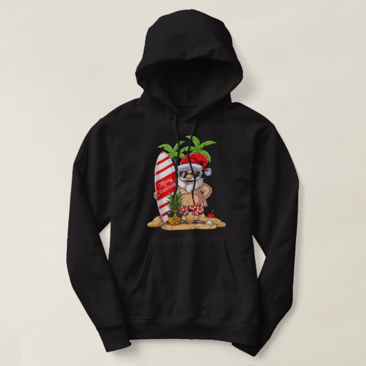 Kerstmis in juli Santa Surf Hawaiian Man Summer S Hoodie (Design voorkant)