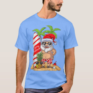 Kerstmis in juli Santa Surf Hawaiian Summer Surfi T-shirt