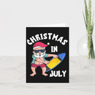 Kerstmis in juli Santa Surfboard Zomervakantie Kaart
