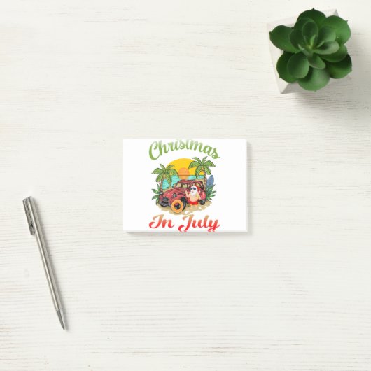 Kerstmis in juli Santa Surfen Zomer Post-it® Notes (Kantoor)