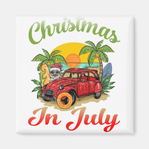 Kerstmis in juli Santa Surfen Zomer ver2 Magneet