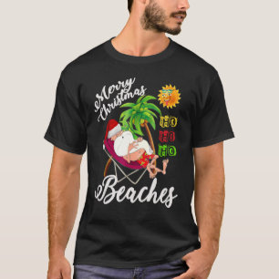 Kerstmis in juli Santa Surfing Summer Beach Vaca T-shirt