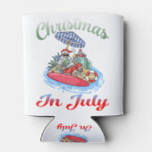 Kerstmis in juli Santa Surfing T Shirt Summer Blikjeskoeler (Achterkant)